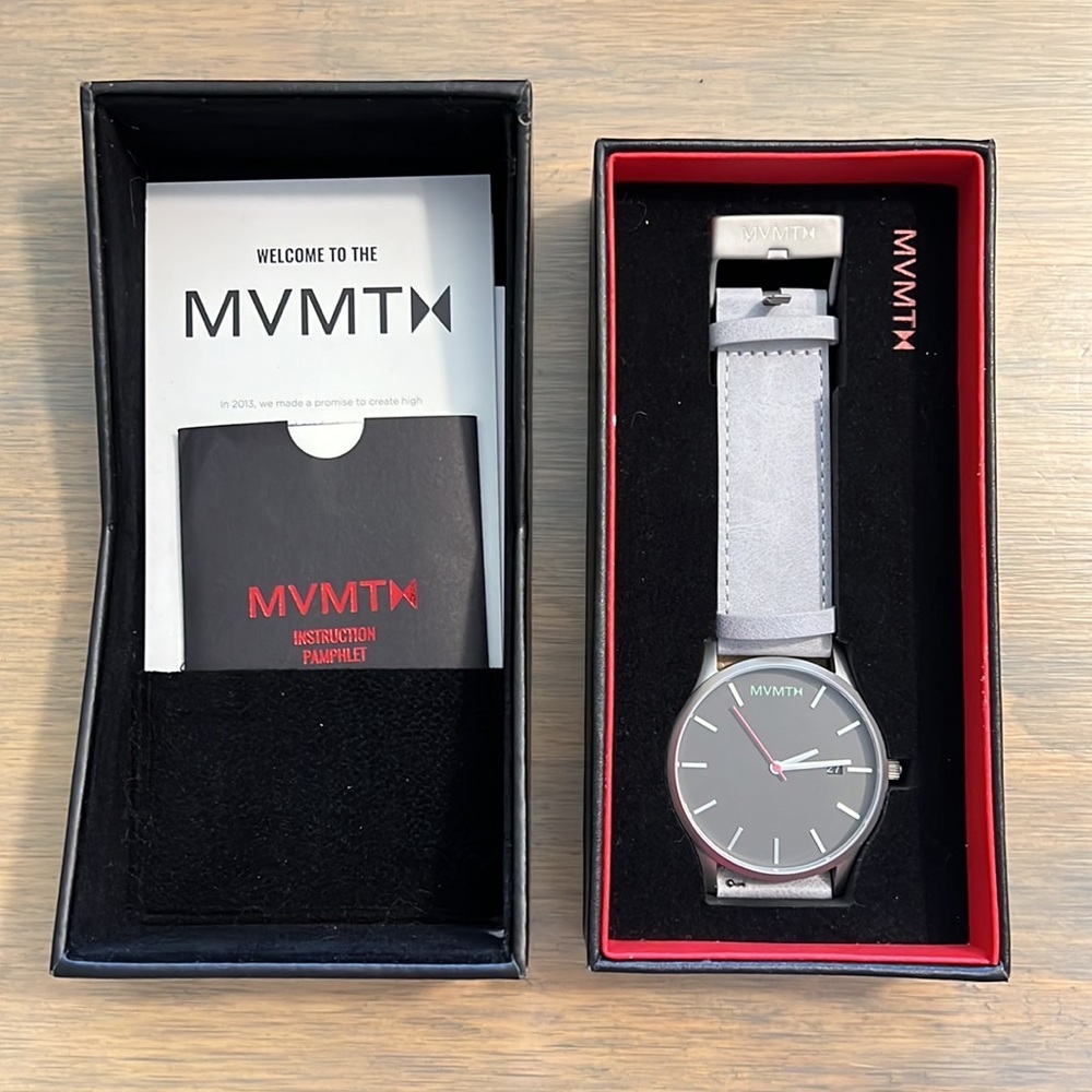 MVMT Men’s Genuine Leather Stainless Steel Watch